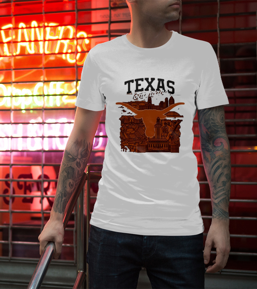 Texas Longhorns Burnt Orange City Skyline T-Shirt