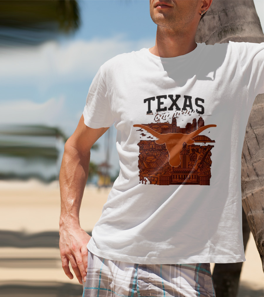 Texas Longhorns Burnt Orange City Skyline T-Shirt