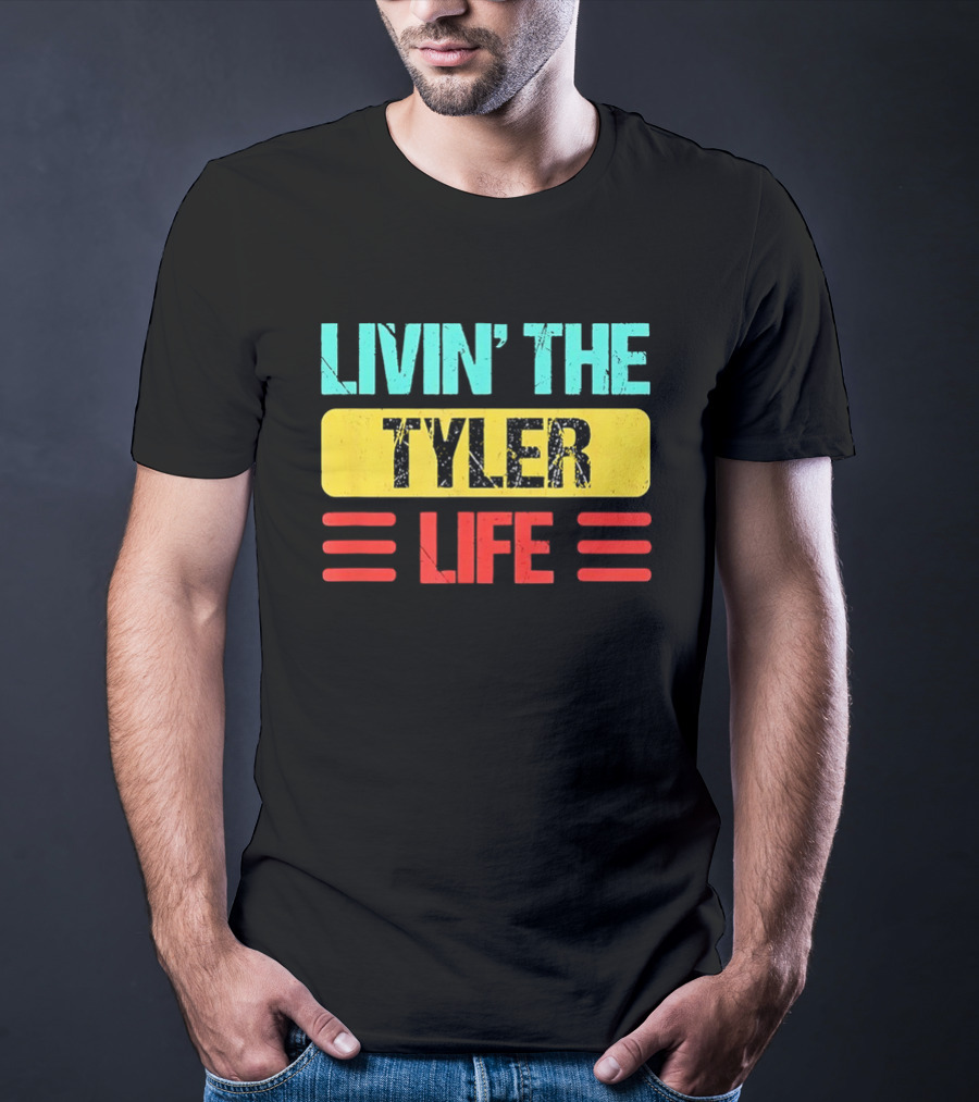 Livin The Tyler Life Retro Color Blocks T-Shirt