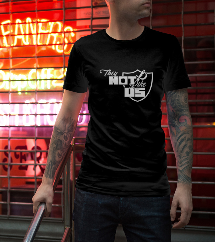 They Not Like Us Shield Logo Las Vegas Raiders T-Shirt