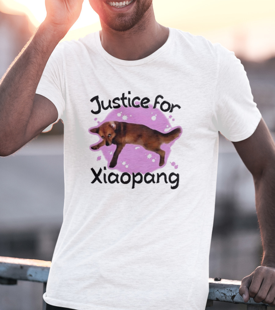 Justice For Xiaopang Cute Animal Pink Starry Circle T-Shirt