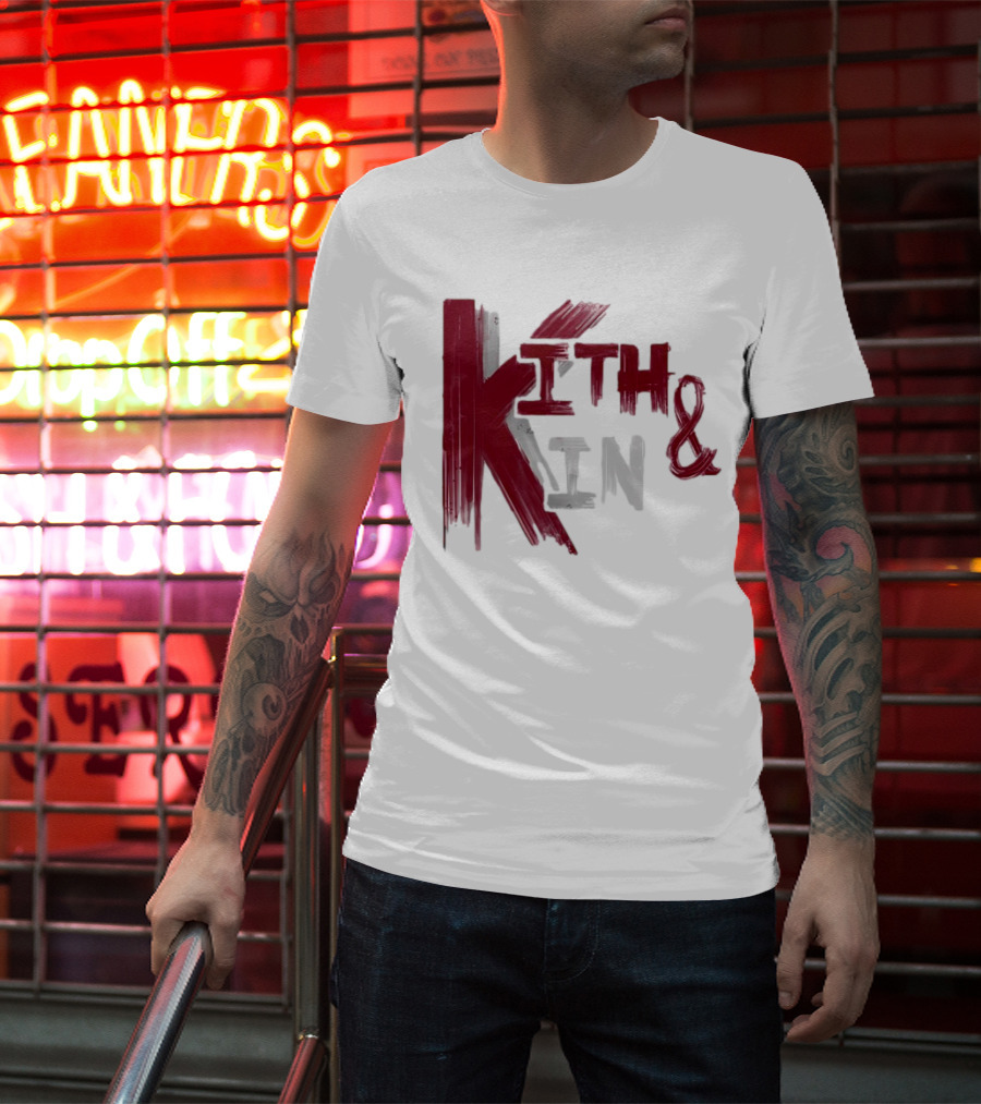 Kith And Kin Bold Red And Gray Text T-Shirt