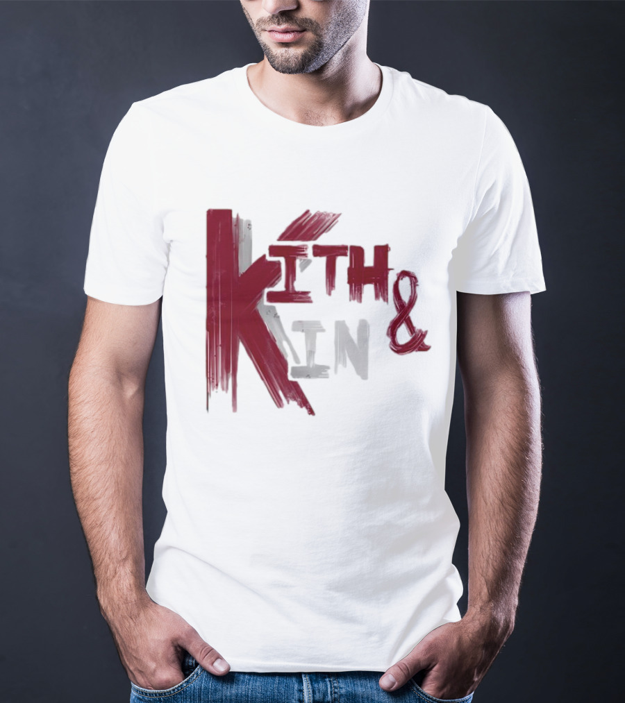 Kith And Kin Bold Red And Gray Text T-Shirt