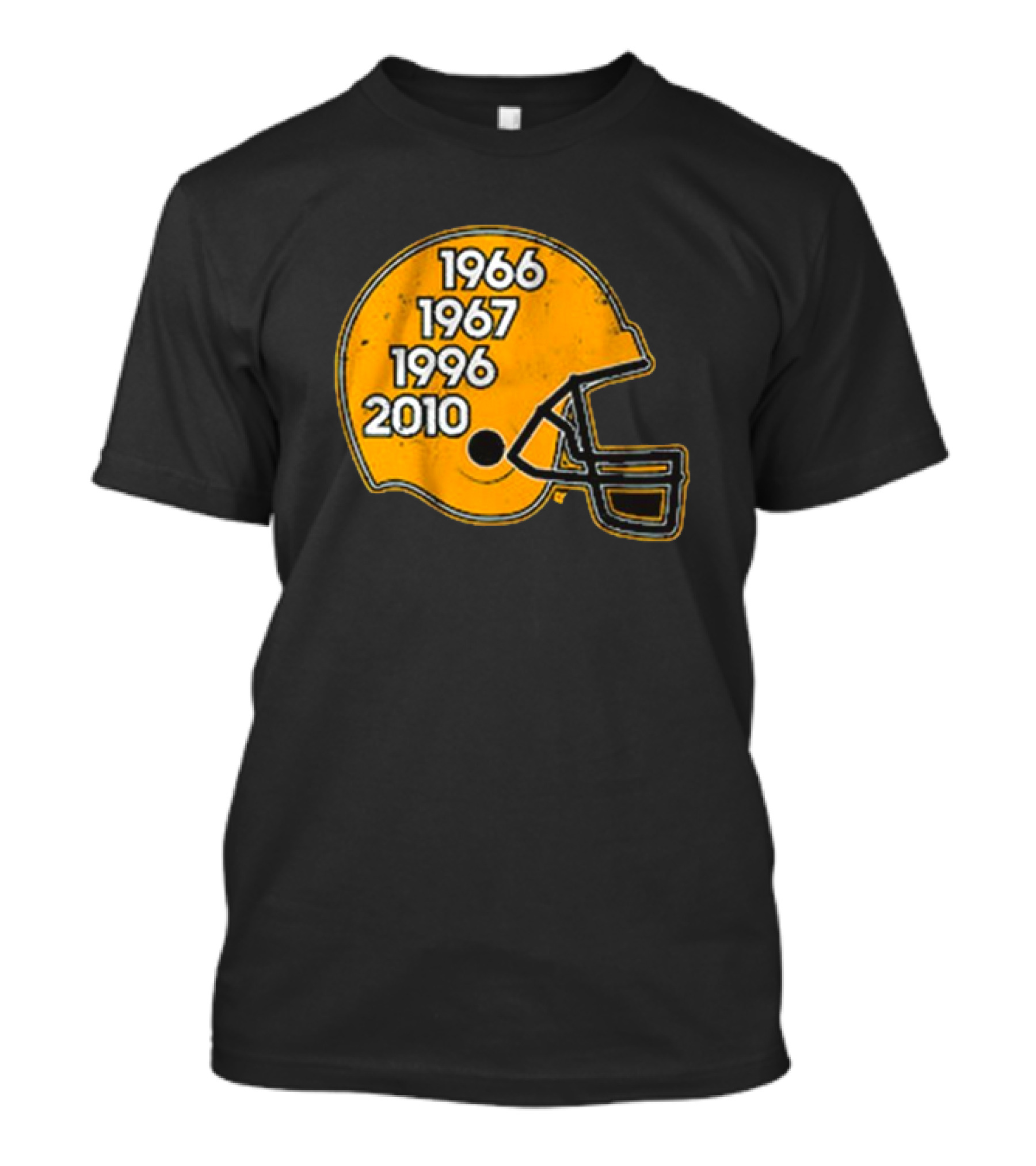 Green Bay Glory Years Helmet 1966 1967 1996 2010 Football T-Shirt
