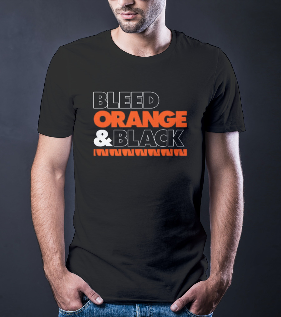 Bleed Orange And Black Team Spirit T-Shirt