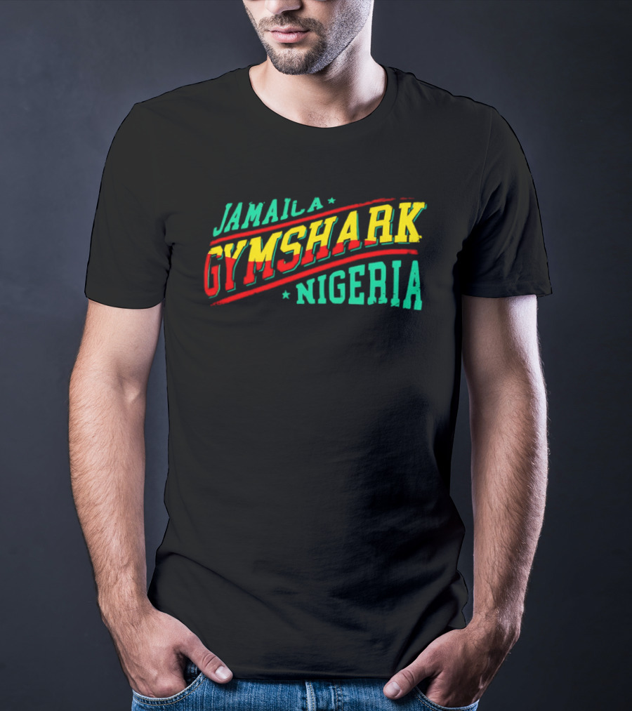 Jamaica Gymshark Nigeria Retro Styled Text T-Shirt