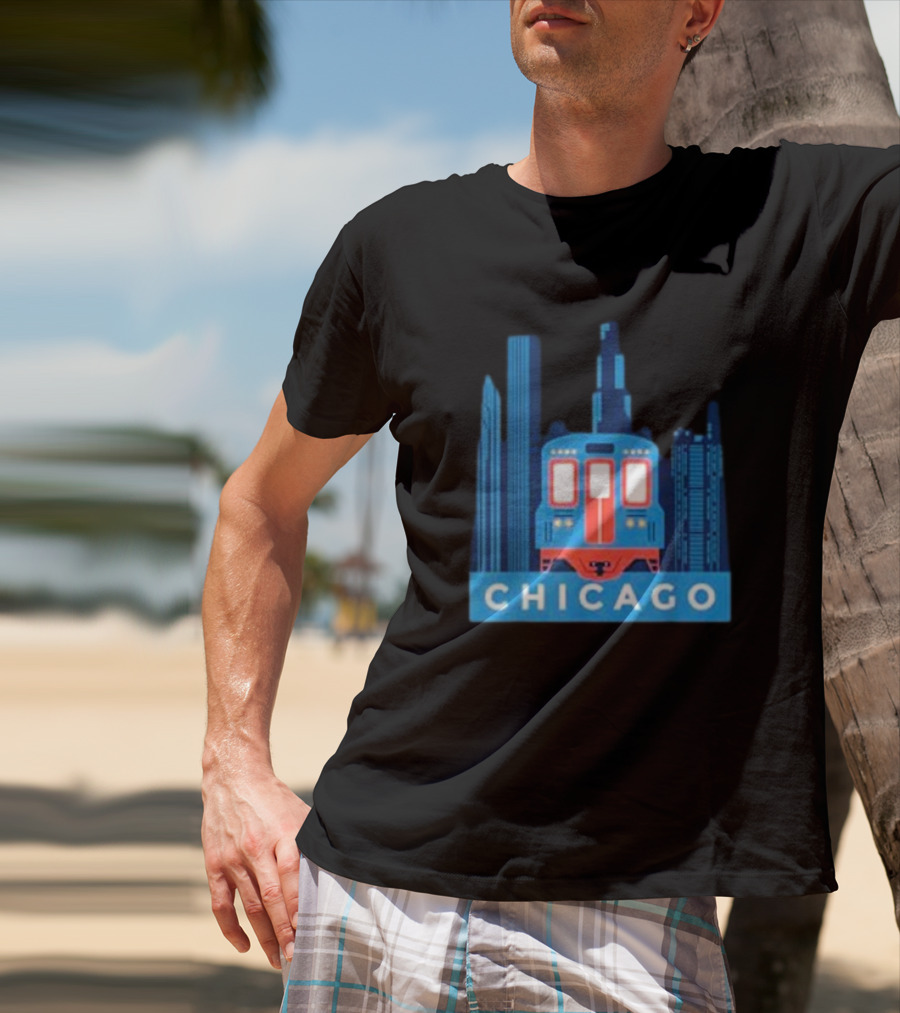 Chicago Skyline El Train T-Shirt
