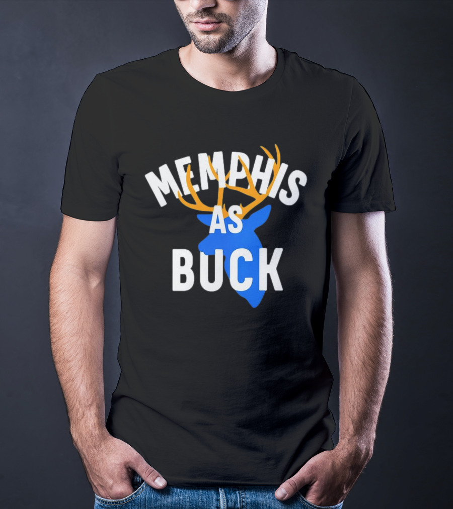 Memphis As Buck Blue Deer Head With Antlers T-Shirt