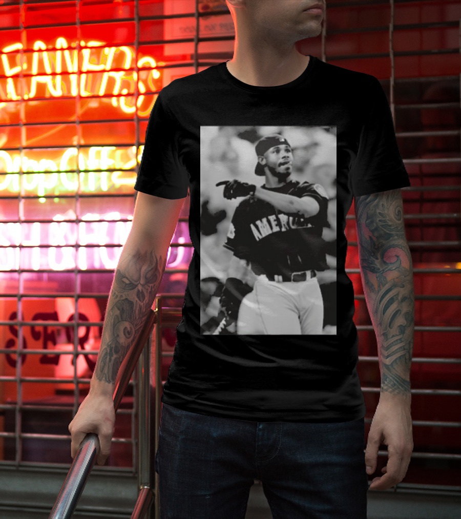 Mina Kimes Wearing Ken Griffey Jr. Baseball America Jersey T-Shirt