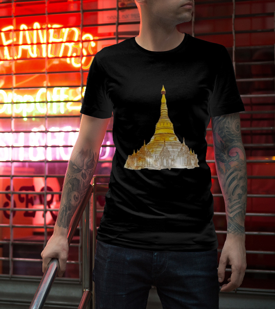 Neuschwanstein Castle Myanmar Pagoda T-Shirt