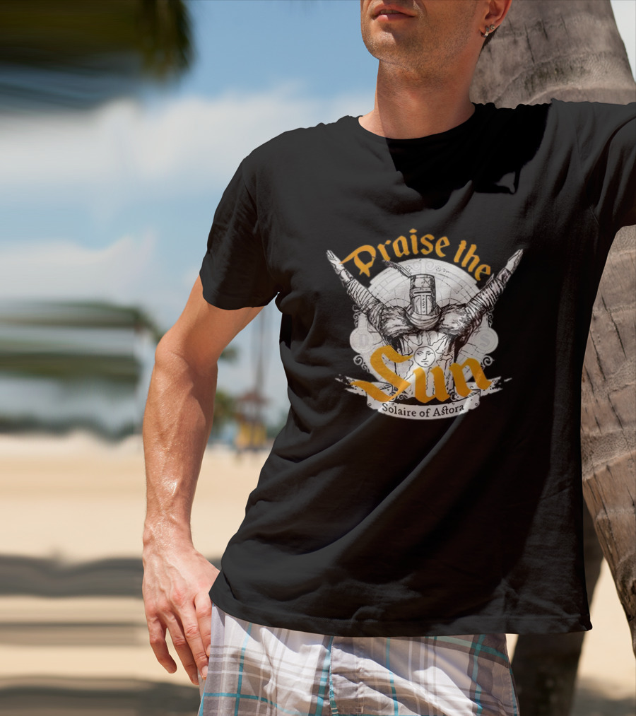 Praise The Sun Solaire Of Astora Dark Souls Iconic Knight T-Shirt
