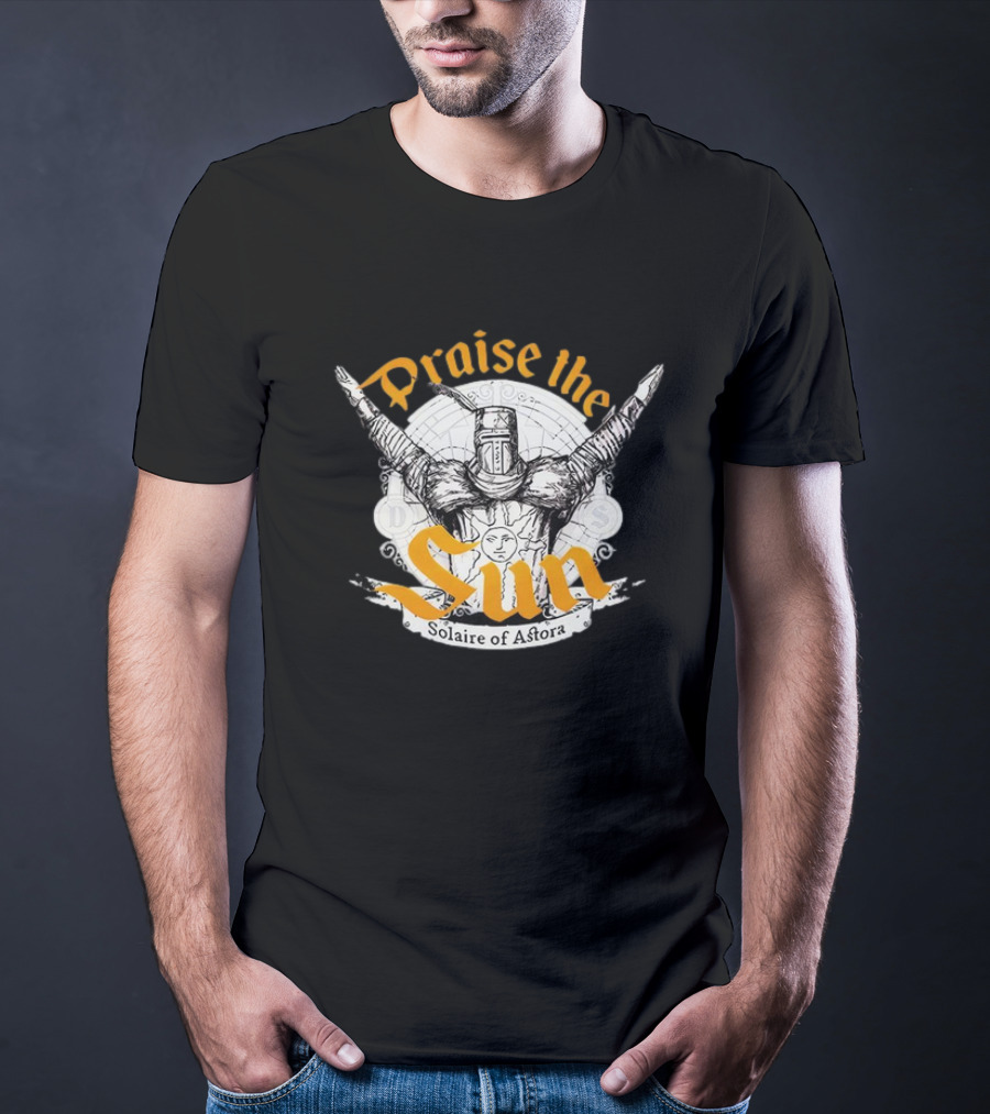 Praise The Sun Solaire Of Astora Dark Souls Iconic Knight T-Shirt