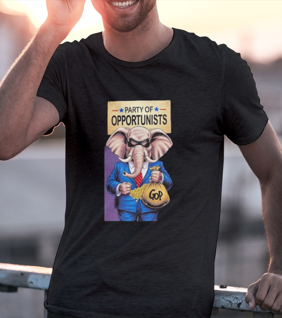 Party Of Opportunists GOP Elephant With Money Bag T-Shirt