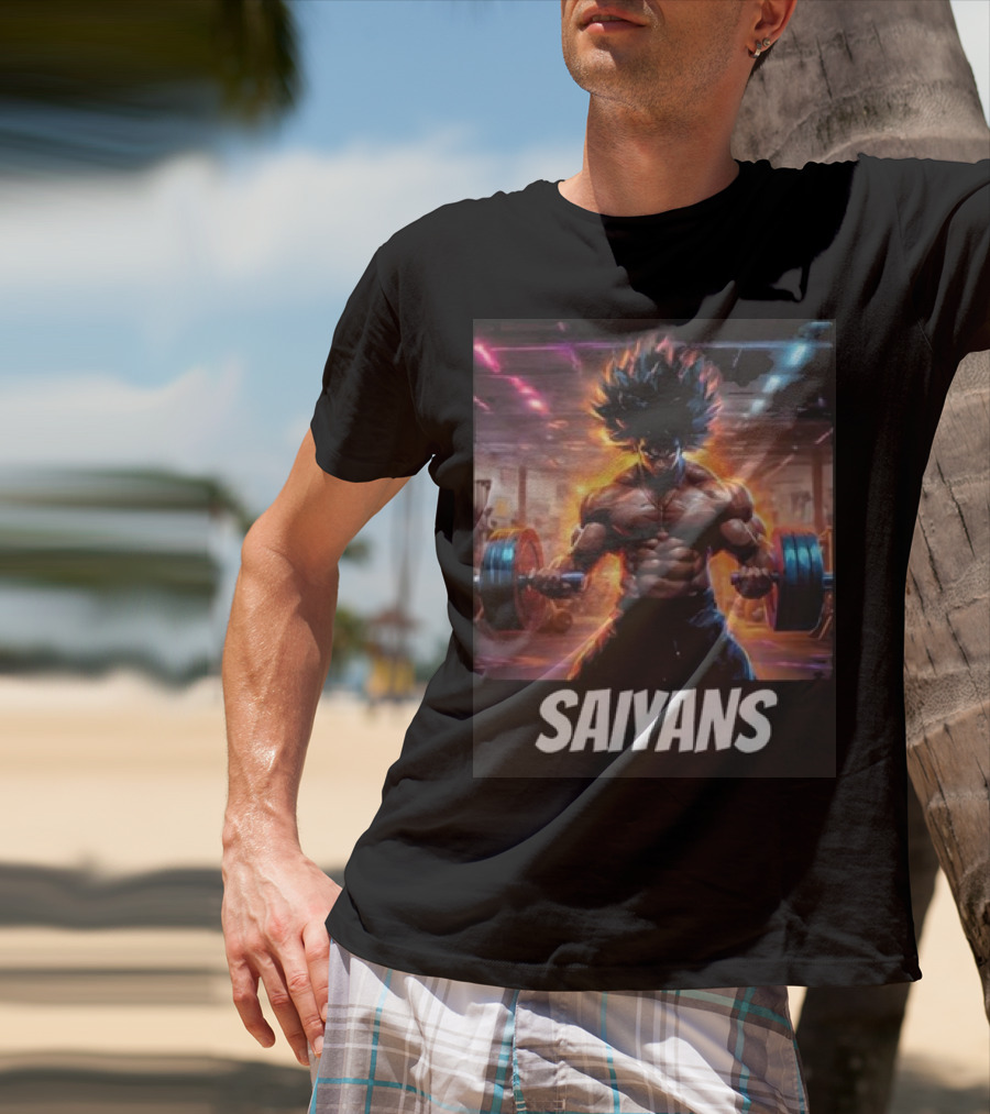 Saiyan Workout Gym Motivation Saiyans Strength Training Anime Fusion T-Shirt