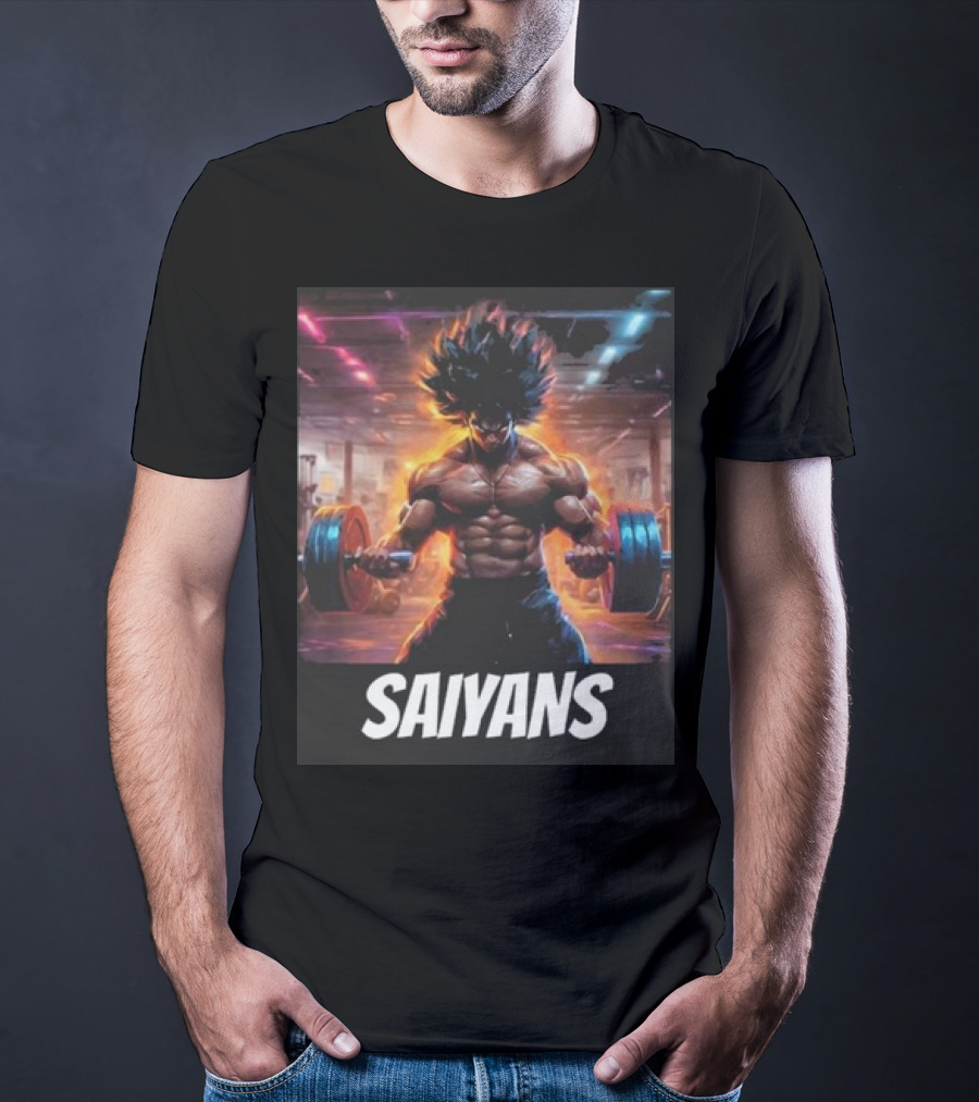 Saiyan Workout Gym Motivation Saiyans Strength Training Anime Fusion T-Shirt