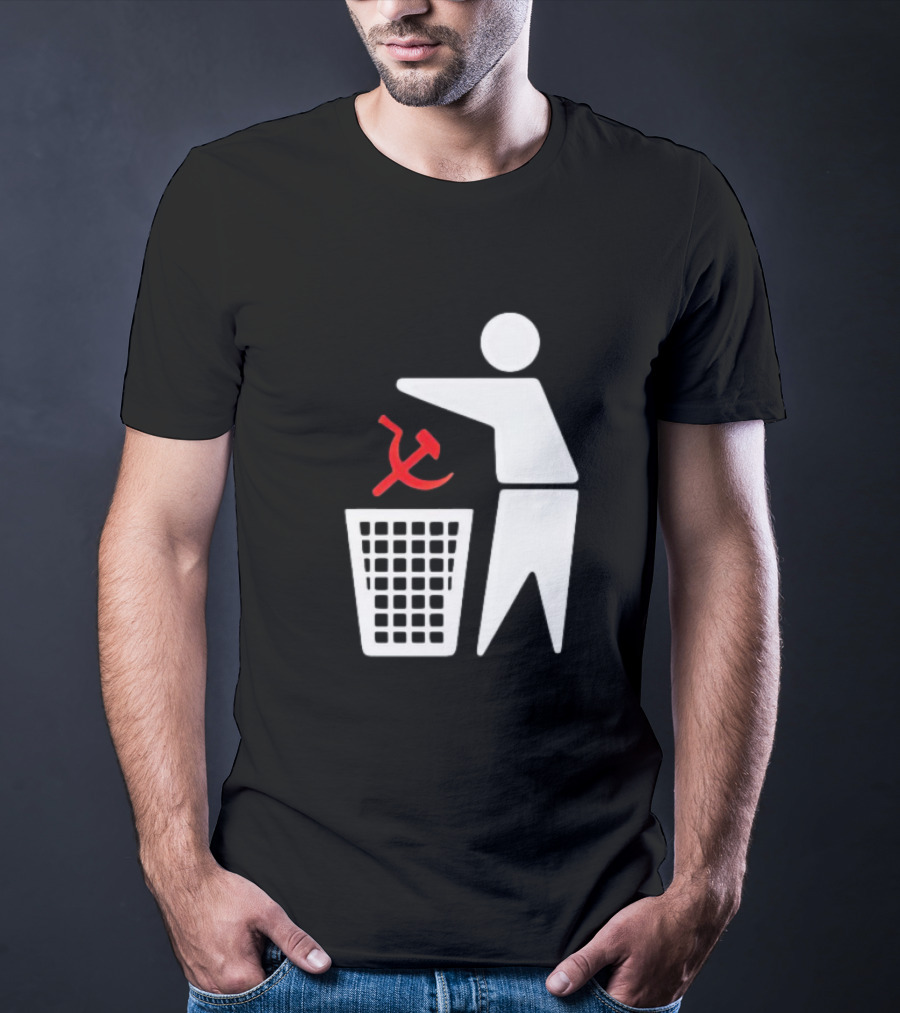 Communism Trash Can Hammer Sickle Disposal T-Shirt