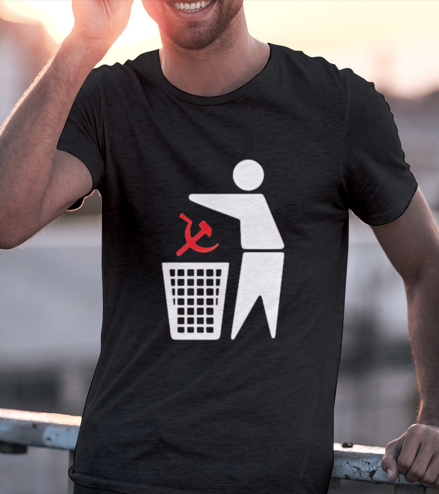 Communism Trash Can Hammer Sickle Disposal T-Shirt