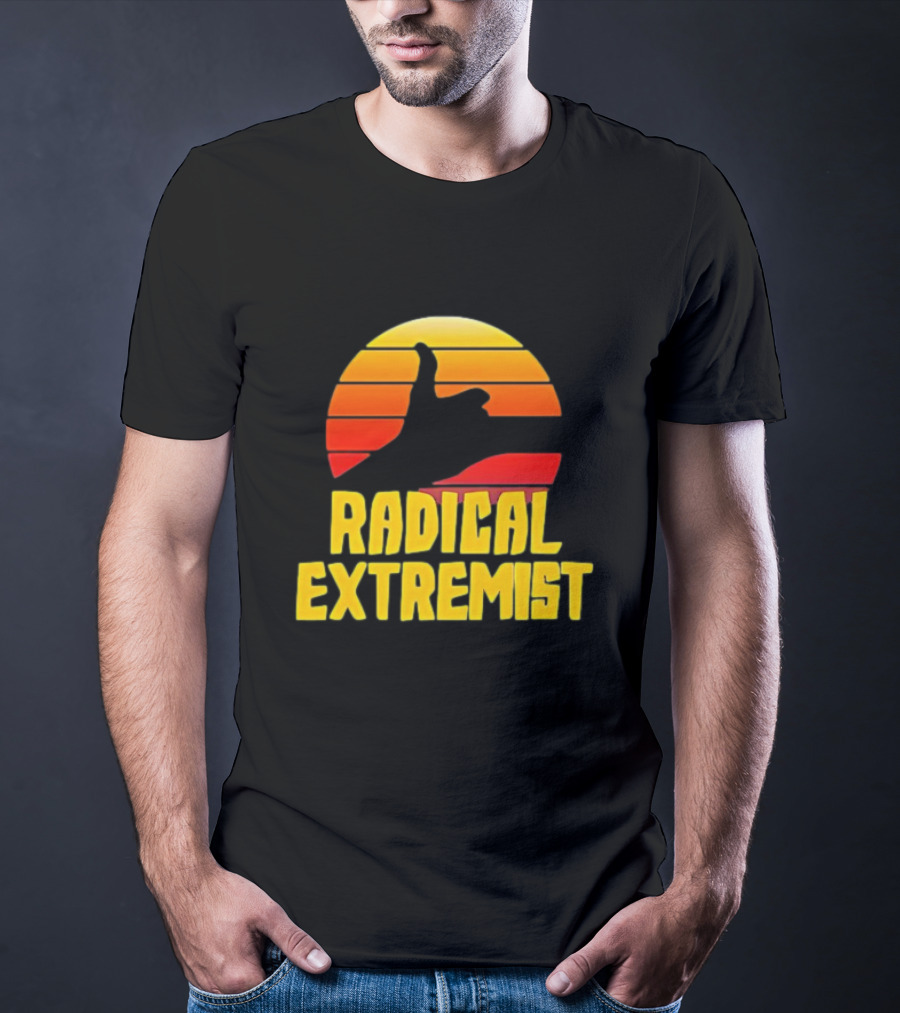 Radical Extremist Vintage Sunset Shaka Hand Gesture T-Shirt