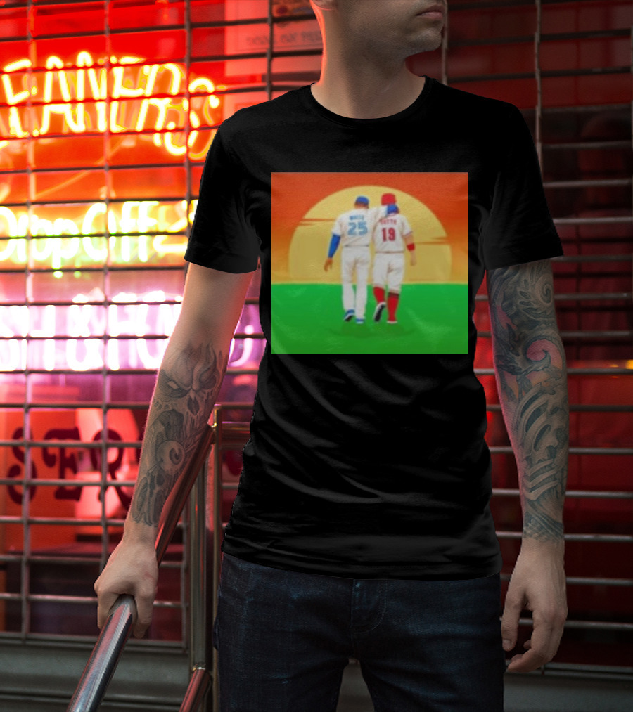 Devon White And Joey Votto Sunset Sports Moment Embrace T-Shirt