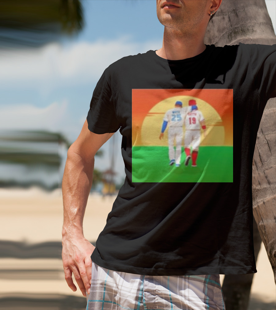 Devon White And Joey Votto Sunset Sports Moment Embrace T-Shirt