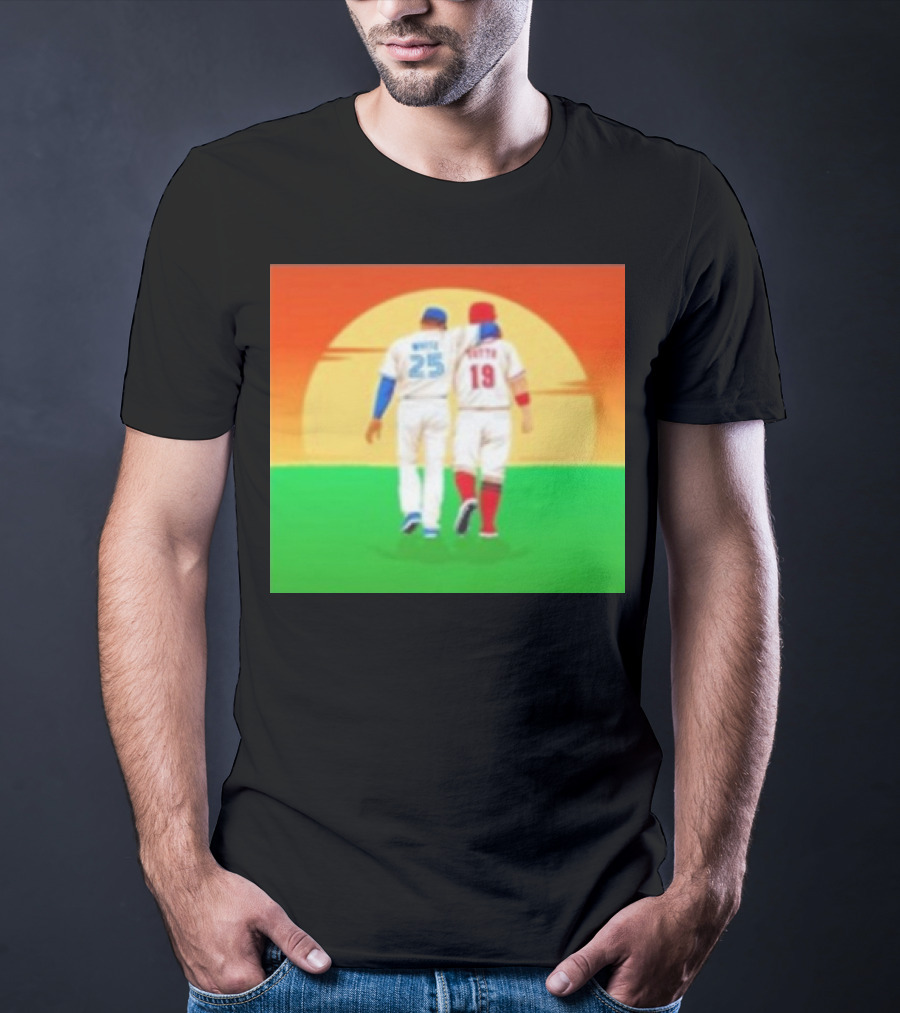 Devon White And Joey Votto Sunset Sports Moment Embrace T-Shirt