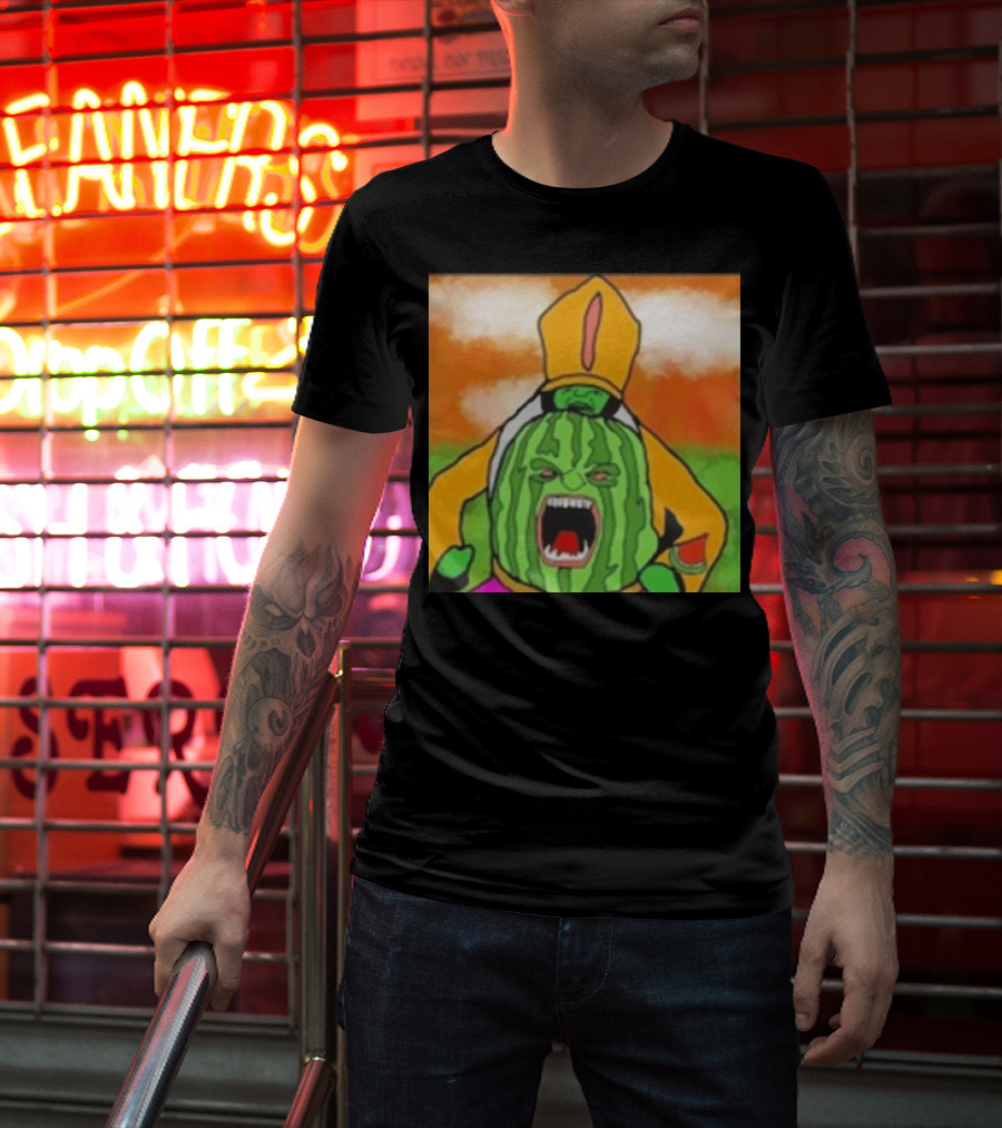 Angry Watermelon Priest In Colorful Robes T-Shirt