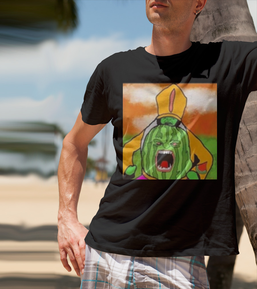 Angry Watermelon Priest In Colorful Robes T-Shirt