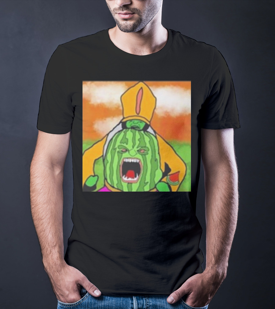 Angry Watermelon Priest In Colorful Robes T-Shirt