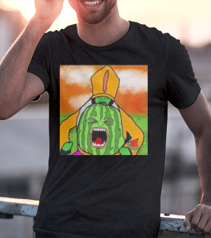 Angry Watermelon Priest In Colorful Robes T-Shirt