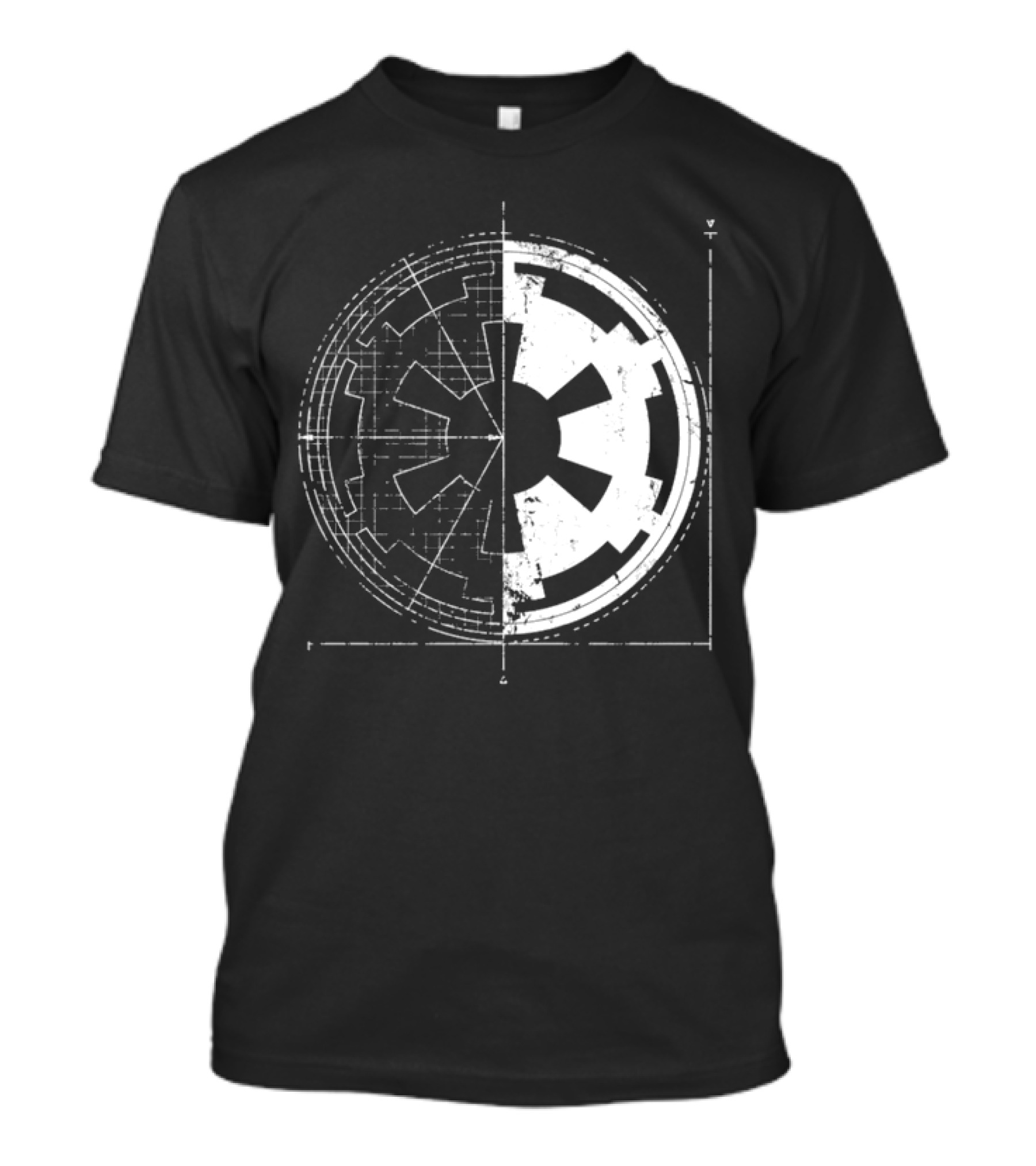 Galactic Empire Emblem Blueprint Schematic Diagram T-Shirt