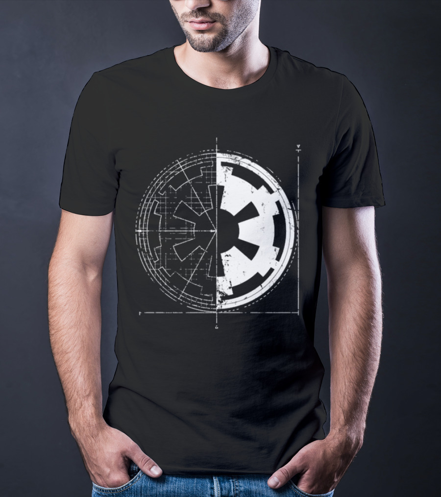 Galactic Empire Emblem Blueprint Schematic Diagram T-Shirt