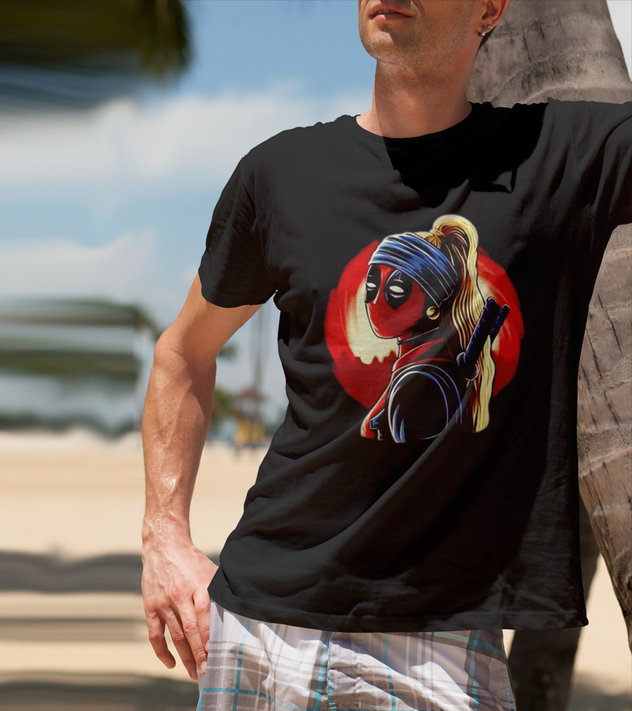 Ladypool Meets Vermeer’s Girl With A Pearl Earring Fusion T-Shirt