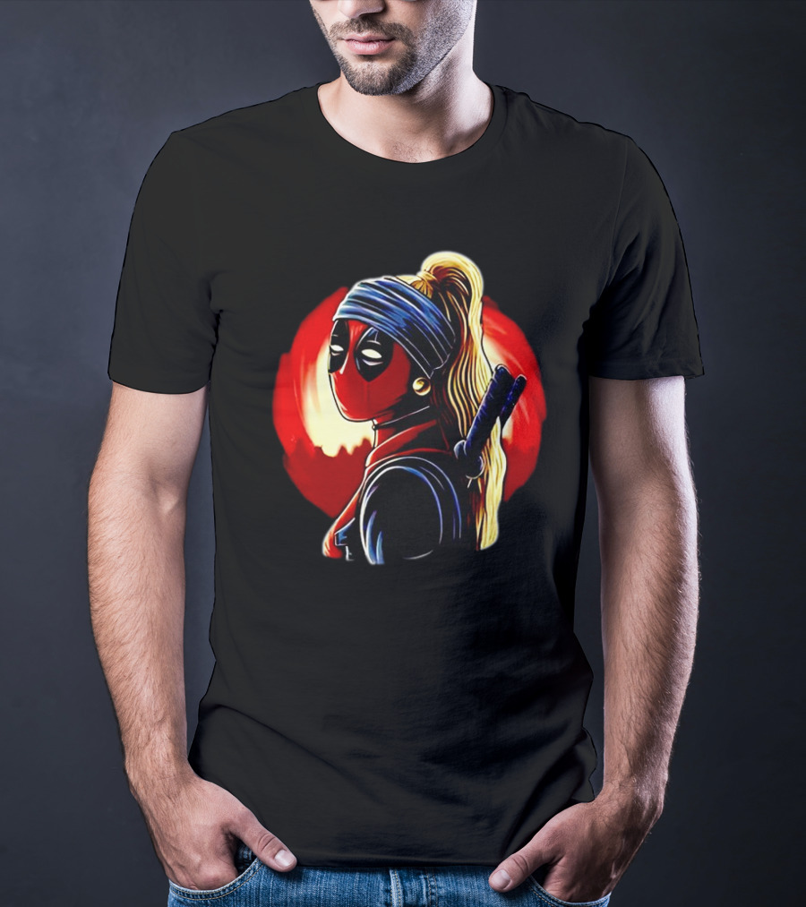 Ladypool Meets Vermeer’s Girl With A Pearl Earring Fusion T-Shirt