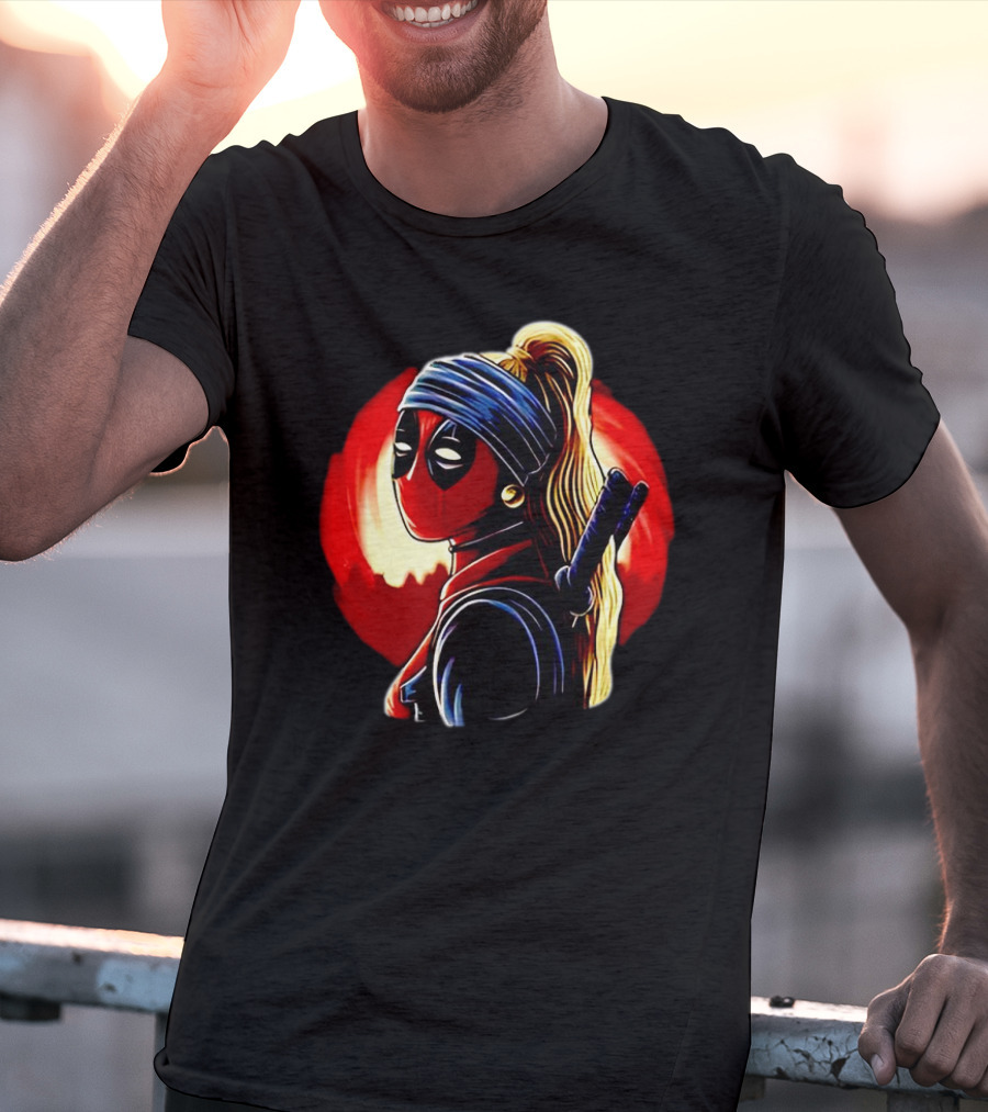 Ladypool Meets Vermeer’s Girl With A Pearl Earring Fusion T-Shirt
