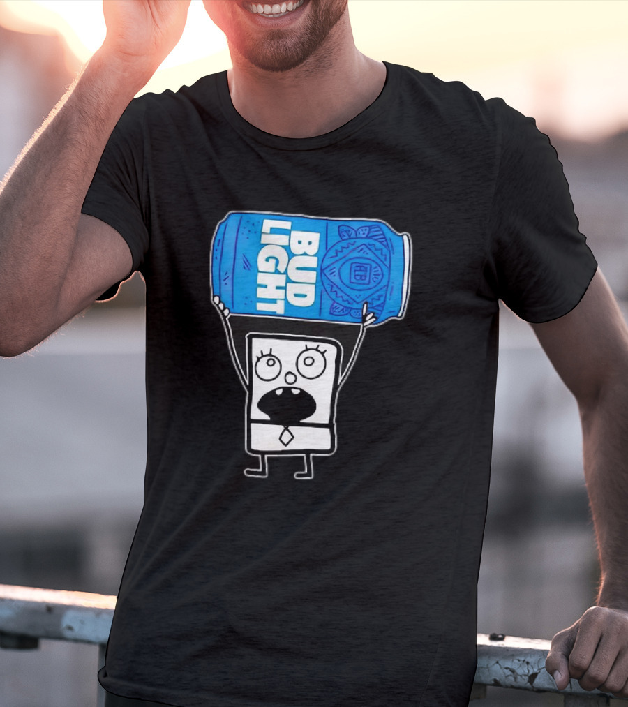 Doodlebob Holding Bud Light Can T-Shirt