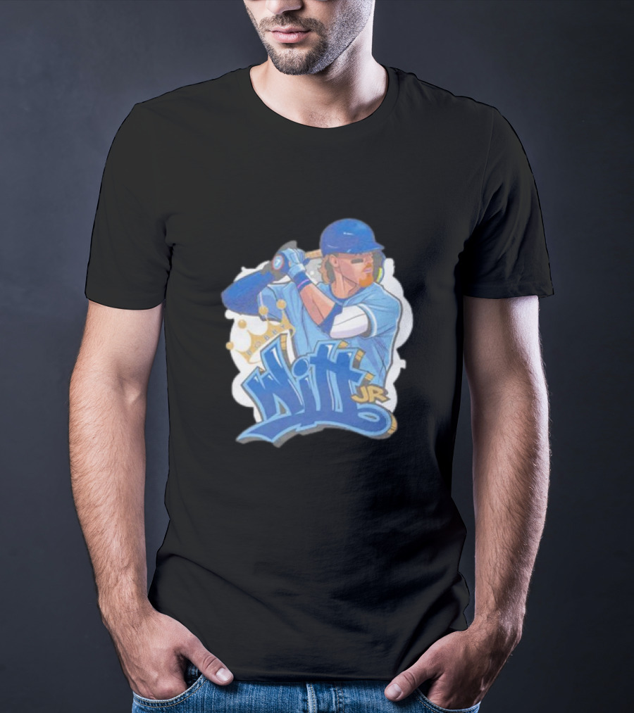 Bobby Witt Jr Kansas City Royals Graffiti Art With Crown T-Shirt