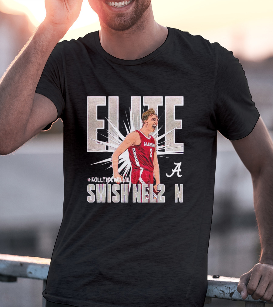 ELITE Alabama Crimson Swish Nel2n #RollTideWillie T-Shirt
