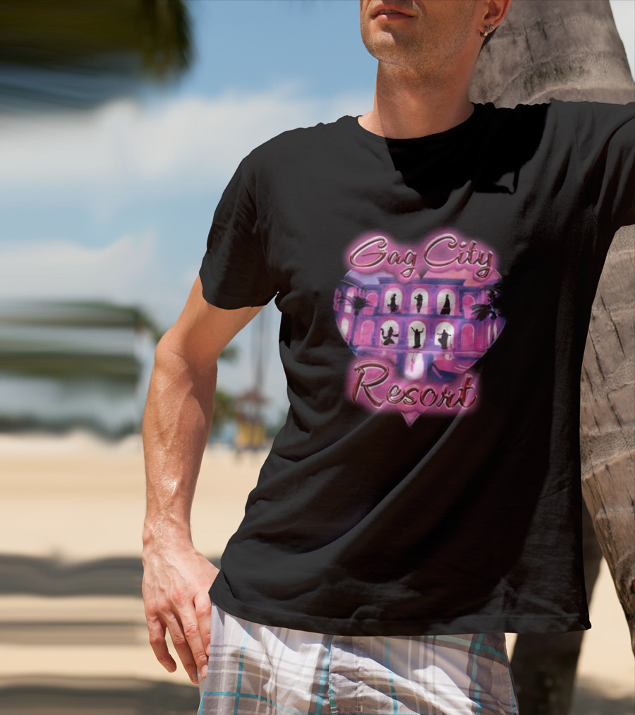 Gag City Resort Heart Silhouette Scene T-Shirt