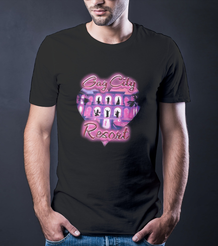 Gag City Resort Heart Silhouette Scene T-Shirt