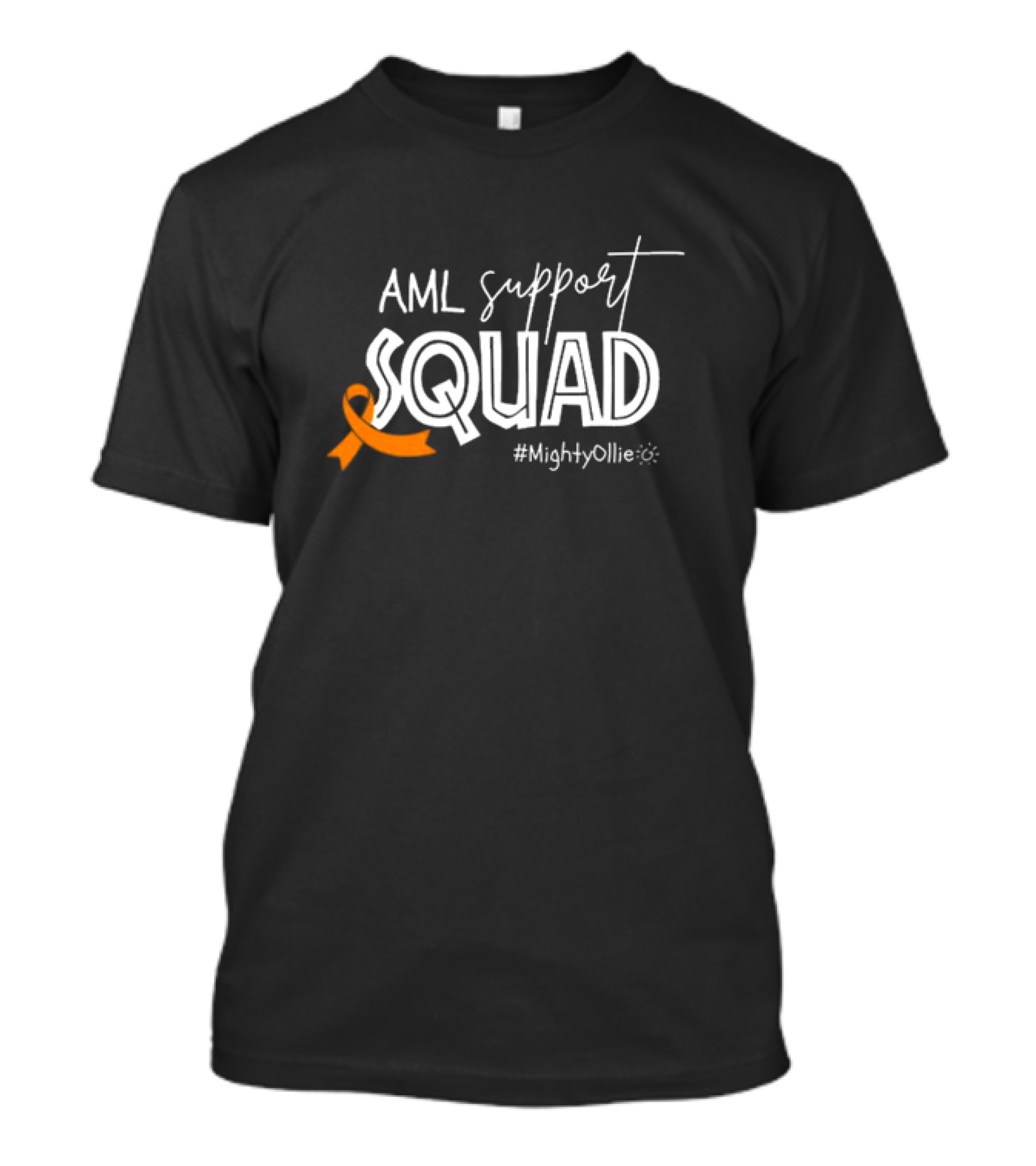 AML Support Squad Mighty Ollie Orange Ribbon #MightyOllie T-Shirt