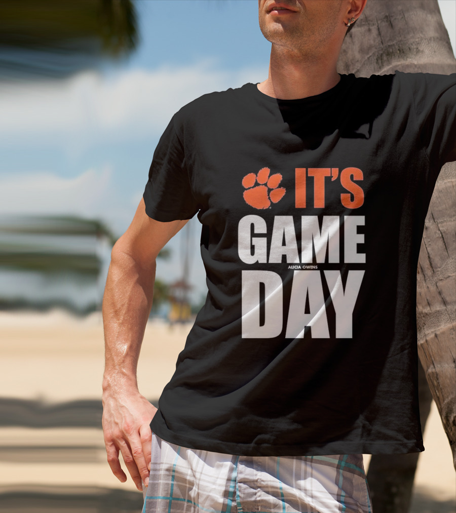 Clemson Tigers It's Game Day Paw Print Alicia Owens T-Shirt