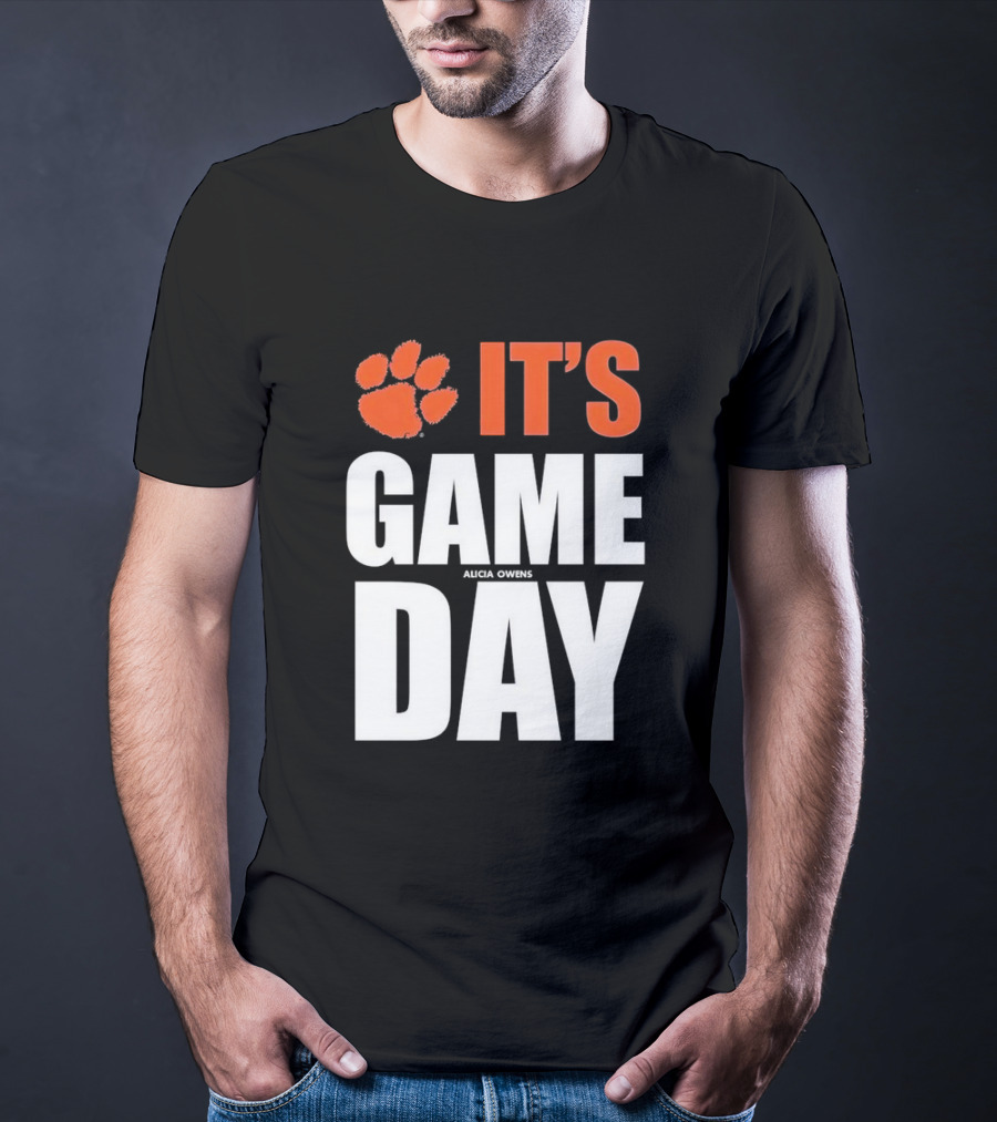 Clemson Tigers It's Game Day Paw Print Alicia Owens T-Shirt