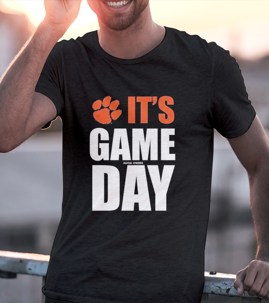 Clemson Tigers It's Game Day Paw Print Alicia Owens T-Shirt