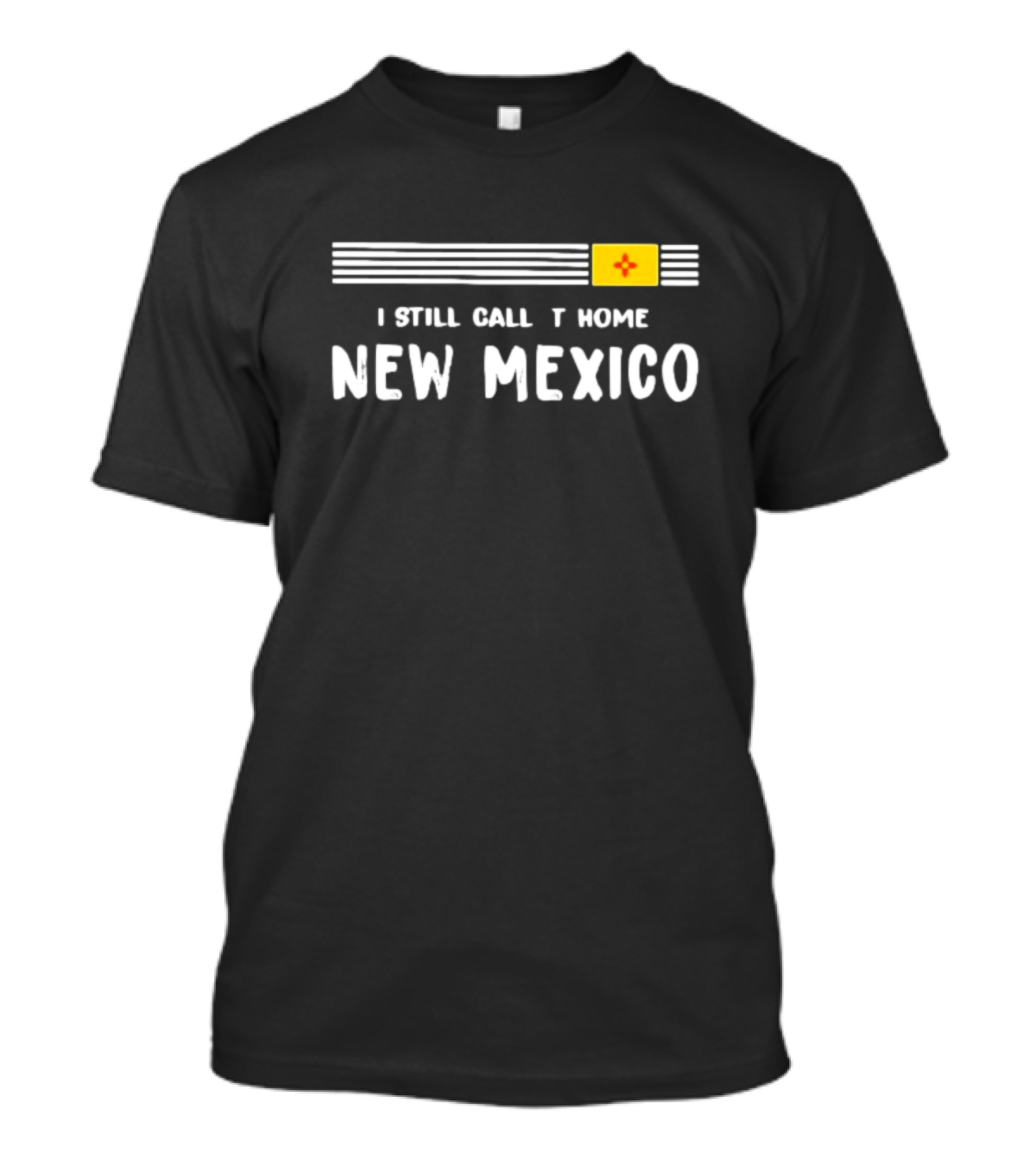 I Still Call It Home New Mexico Flag Horizontal Stripes Zia T-Shirt