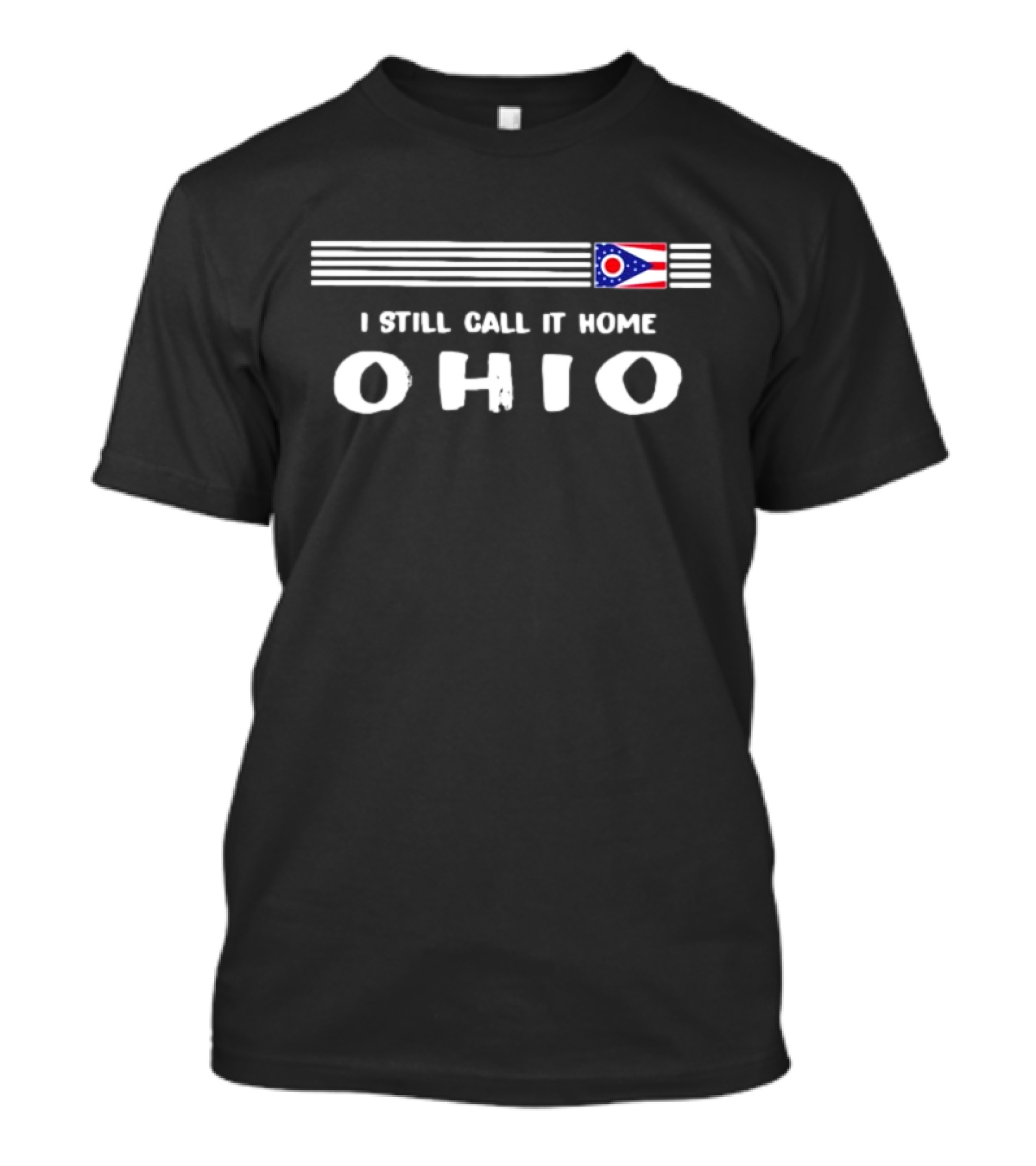 I Still Call It Home Ohio Flag Stripes T-Shirt