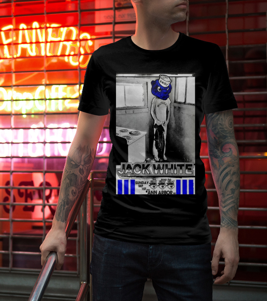 Jack White Michigan Blue Bear Ann Arbor September 1 T-Shirt