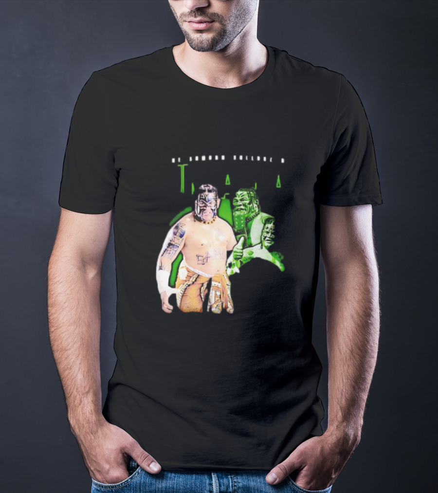 The Samoan Bulldozer Umaga Wrestler Graphic With Green Highlights T-Shirt