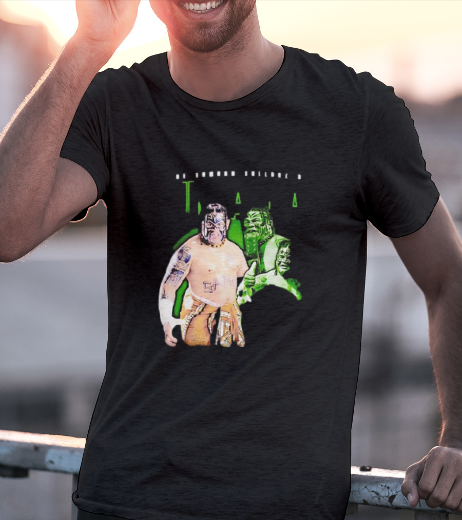 The Samoan Bulldozer Umaga Wrestler Graphic With Green Highlights T-Shirt