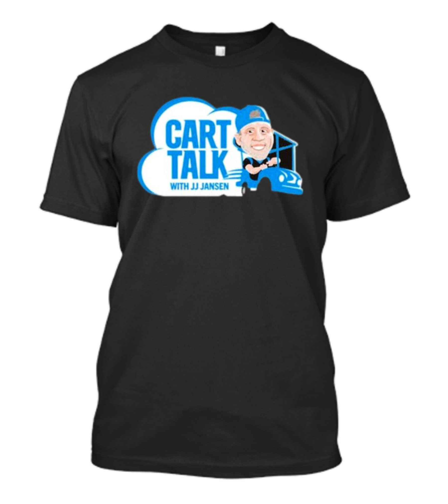 Carolina Panthers Cart Talk With JJ Jansen Blue Cart Cloud T-Shirt