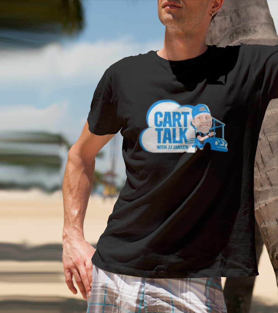 Carolina Panthers Cart Talk With JJ Jansen Blue Cart Cloud T-Shirt